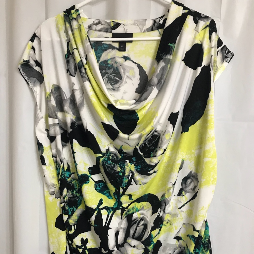Cowl neck plus size silky top